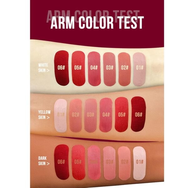 3 Colors Matte Liquid Lipstick,Velvet Matte Nude Lip Gloss, Matte Finish Smooth Smudge-proof, Highly Pigmented Long Lasting Moisturizing Lip Stain Makeup for Women (01#+02#+03#, A) - Image 4
