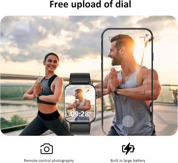Fitness Tracker 2024 (Answer/Make Calls),Smart watch for Men Women,1.85'' Smartwatch with 24/7 Heart Rate and SpO2,SleepTracker,100+Sport,Pedometer,IP68 Waterproof Activity Trackers for Android iPhone - Image 6