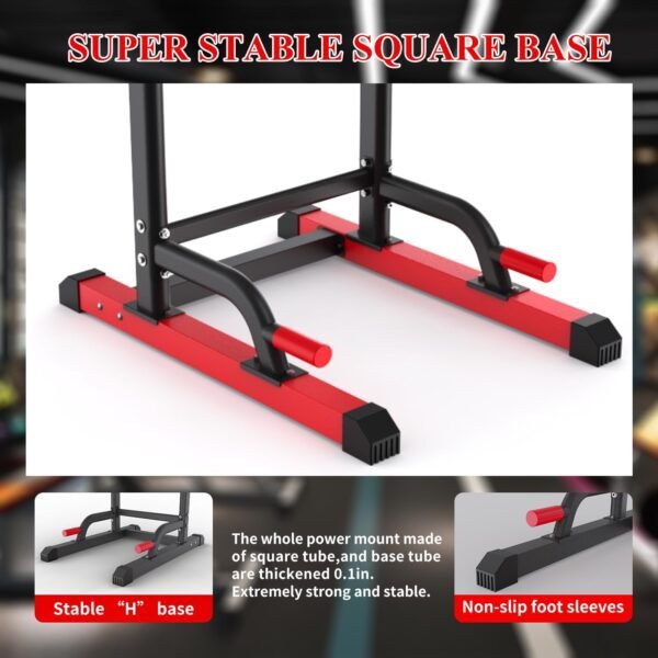 Power Tower Dip Station, Pull Up Bar Station & Multi-Function Gym Equipment For Home Strength Training Adujustable Height Up to 85.5",Load 350LBS - Image 5
