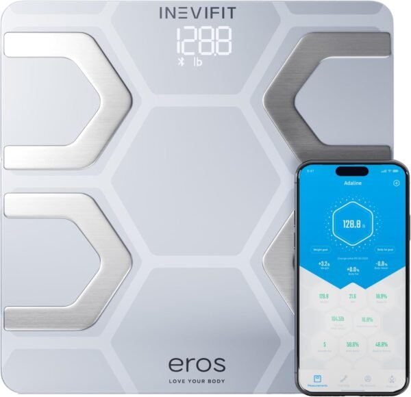 INEVIFIT EROS Bluetooth Smart Scale & Digital Kitchen Scale Fitness Bundle, Complete Body Composition and Nutrition Tracking Solution with Batteries Included - Image 6