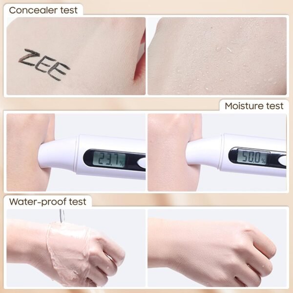 Mushroom Head Air Cushion CC Cream - BB Cream Foundation Makeup Moisturizing Concealer Long Lasting Waterproof With Powder Puff, Even Skin Tone (Nude, Pack of 1) - Image 7