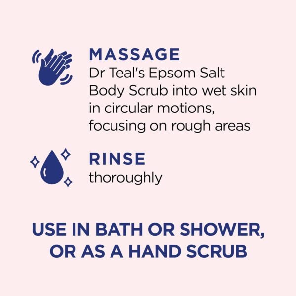 Dr Teal's Pink Himalayan Salt Body Scrub, Restore & Replenish with Pure Epsom Salt & Essential Oils, 16 oz (Pack of 3) - Image 5