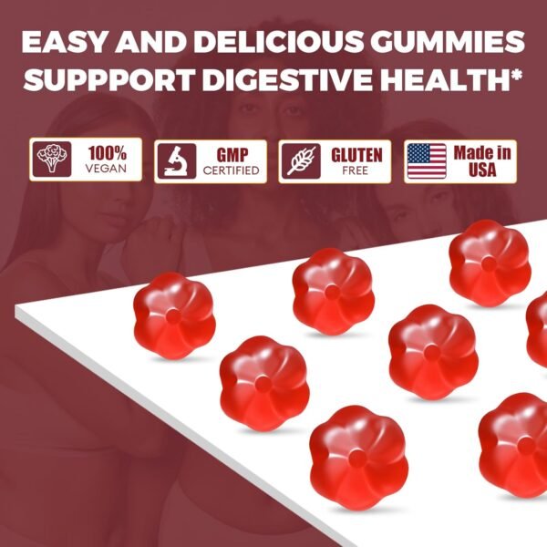 Fiber Gummies with Probiotics,10G Fiber per Serving No Sugar Added Apple Flavor, Fiber with 10 Billion CFU Probiotics Blend, Apple Cider Vinegar, Vitamin C, Inulin, Bloating Support 90 Count - Image 7