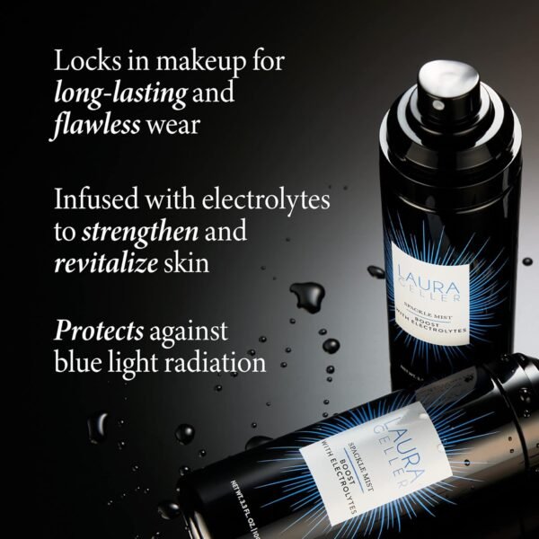 LAURA GELLER NEW YORK Spackle Mist Boost Setting Spray with Electrolytes - Long-Lasting Makeup Spray with Blue Light Protection - Dewy Skin Makeup Setting Spray - Image 4