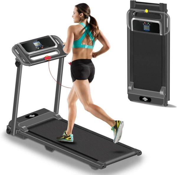 Folding Treadmill, 3.0HP Portable Foldable Treadmills for Home with 12 Preset Programs, LED Display, Compact Small Treadmill for Office, Walking Pad Treadmill, 300 LBS Capacity - Image 2