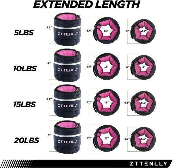 5/10/15/18/20lbs Pair Adjustable Ankle Weights with Carry Bag Sets for Women Men Kids To Running, Walking, Fitness Training, Yoga, - Image 9