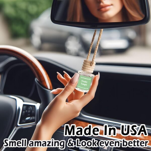 Car Air Freshener Hanging, Fruit Loops Fragrance Oil Air Diffuser for Car, Long Lasting Car Air Fresheners, Made in USA (2 Pack) - Image 4