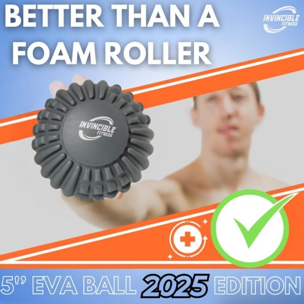 Invincible Fitness 5'' Foam Massage Ball, Self-Massage Tool for Muscle Recovery, Deep Tissue Massage, Myofascial Release, Trigger Point Therapy, Sore Muscle Knots and Mobility - Image 7