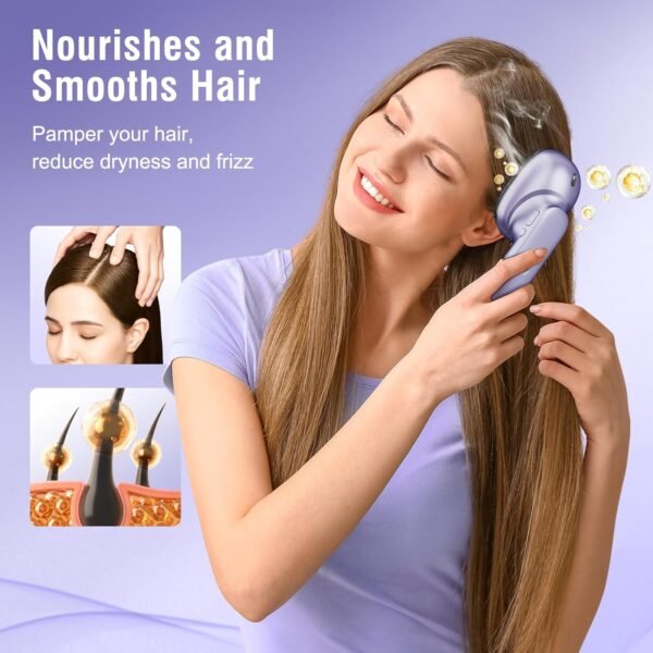Electric Scalp Massager Comb, Portable Vibrating Scalp Massager Brush, Scalp Massage Tool, Head Massager Scalp Relax with Hair Oil, Nourishes Hair - Image 4