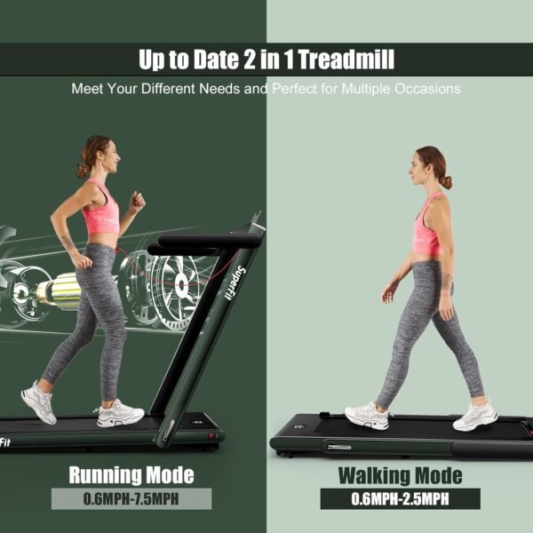 Goplus 1100W Folding Treadmill Electric Motorized Power Fitness Running Machine w/Support - Image 3