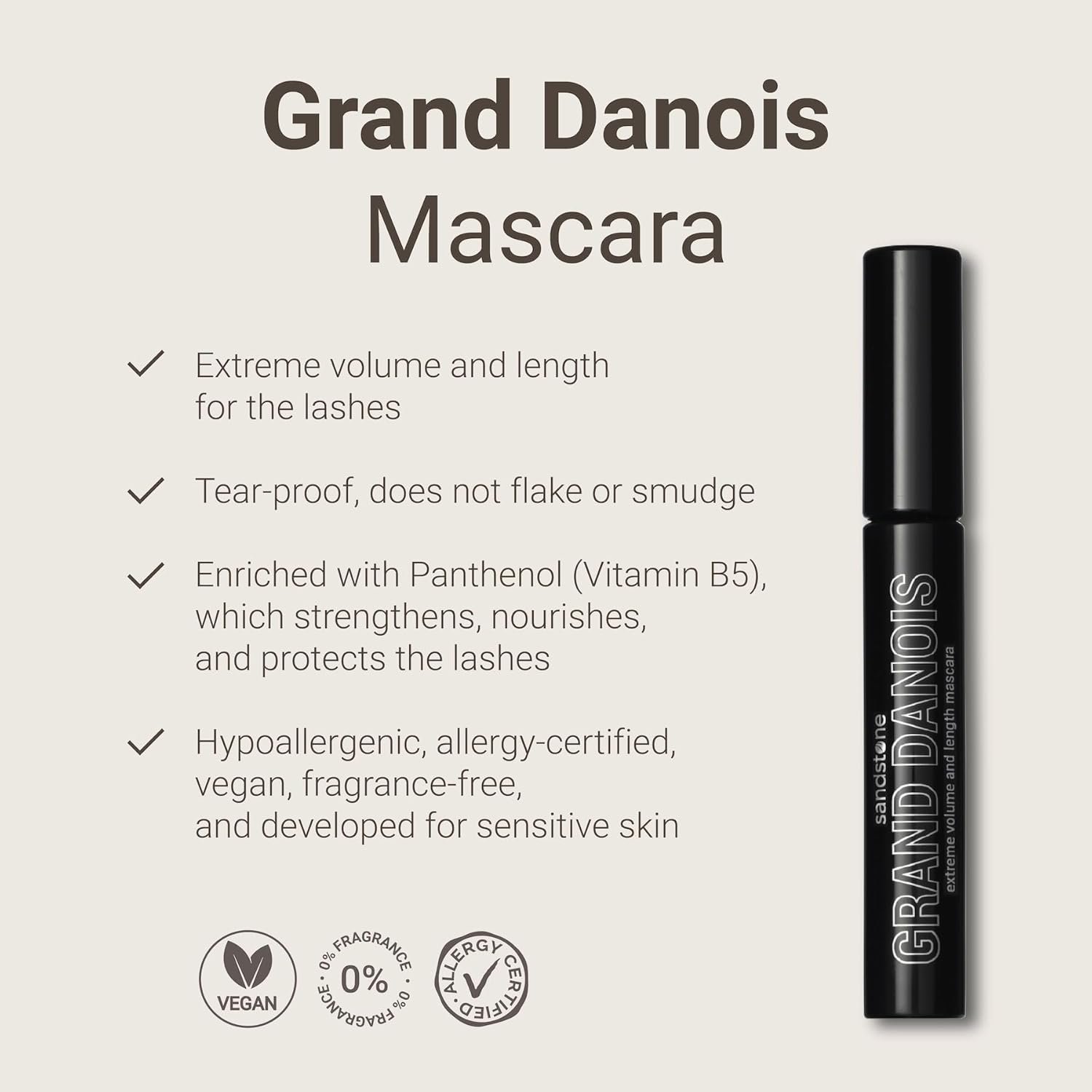 Hypoallergenic Mascara Sensitive Eyes - Smudge-Proof, Sweatproof, Lengthening Mascara for Maximum Volume and Length - Vegan, Non Toxic Mascara - Image 3