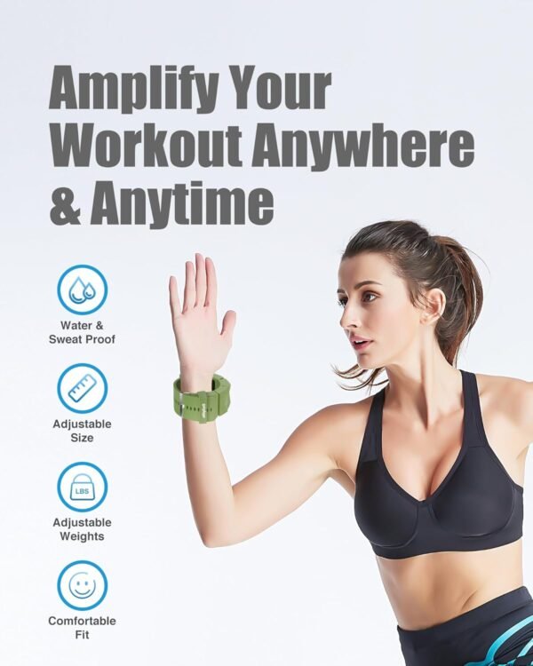 DAILYLIFE Ankle Weights, Pilates Adjustable Ankle Weights for Women Men, Wrist Weights, Leg Weight Straps, 2 lb Hand Weights Set for Home Gym Fitness, Workout, Walking - Image 8