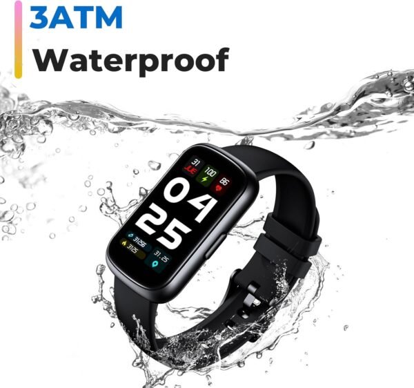 Fitness Tracker Smart Watch, 1.47" Full Touch Health Tracker with 24/7 Heart Rate & Blood Oxygen Monitor, Sleep Tracker, 3ATM Waterproof Step Tracker Activity Tracker for Women Men, Deep Black - Image 7