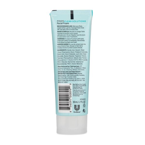 Pond's Clear Solution, Foaming Face Wash, Removes Excess Oil, Face Cleanser, 1.7 Fl Oz (Pack of 3) - Image 6
