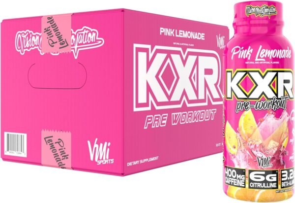 VMI Sports KXR High Stimulant Pre-Workout Energy Ready to Drink 400mg Caffeine, 6g Citrulline, 3.2g Beta-Alanine | Delicious – Convenient – Powerful | 12.5 oz Bottles (Pink Lemonade, 12 Bottles) - Image 2