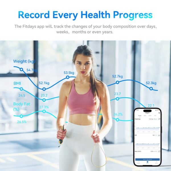 YOUSA Digital Scale for Body Weight High Accuracy Digital Smart Bathroom Scale LED Display Body Composition Scale FSA HSA Eligible Body Weight Scale Support 20 Body Data Sync with Fitness App - Image 6