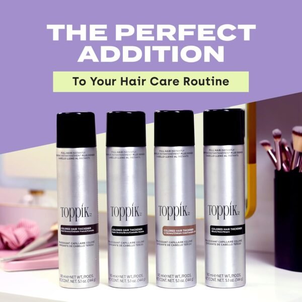 Toppik Colored Hair Thickener, Temporary Hair Color Spray for Root Touchup with Hair Thickening Fibers, 5.1 oz - Image 10