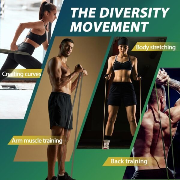 LEEKEY Resistance Bands, Exercise Bands Pull Up Assist Bands - Workout Bands Set - Bands for Working Out,Band for Men and Women Fitness Training, Physical Therapy,Home Workouts - Image 6