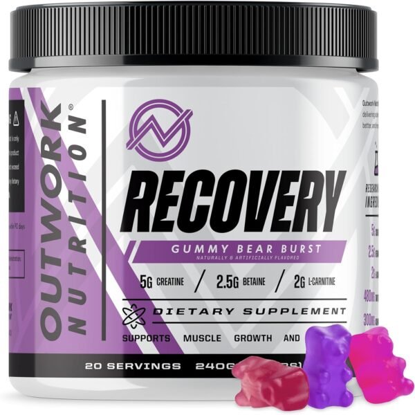 Outwork Nutrition Recovery Drink - Post Workout Recovery Powder & Creatine Monohydrate Muscle Builder for Men & Women - Creatine for Men & Women - After Workout Drink - Gummy Bear Burst, 230 Gr - Image 2