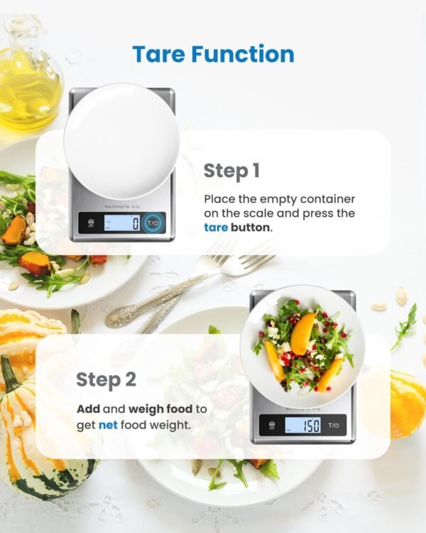 RENPHO Smart Food Kitchen Scale, Food Weight Scale with Nutritional Calculator, Digital Food Scale Grams and Ounces for Weight Loss, Calorie, Macro and Cooking, Stainless Steel - Image 7