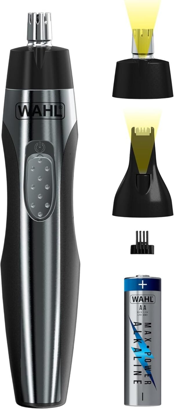 Wahl Lighted Battery Nose Hair Trimmer for Men & Women. Painless, Easy to See Nose, Ear, and Eyebrow Trimming with Built in Light, Battery Included. – Model 3023283 - Image 2