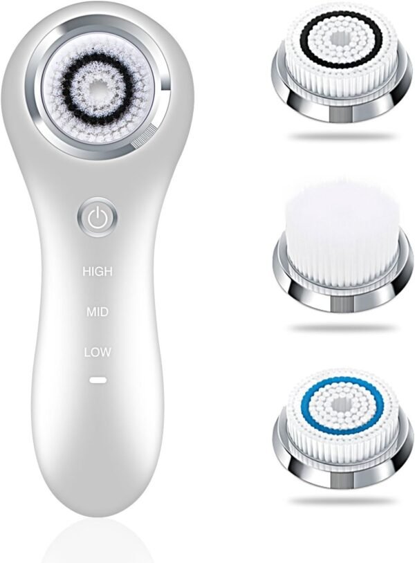 Facial Cleansing Brush Sonic Facial Brush Skin Cleansing Electric Face Scrubber Exfoliator by Hangsun SC200 with 3 Brush Heads, 3 Speed Modes Rechargeable for Exfoliating, Massaging and Deep Cleansing - Image 2