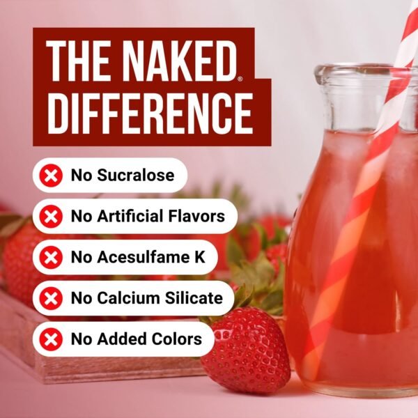 Naked Creatine - Strawberry Flavored Creatine Monohydrate - Real Strawberry Powder, Nothing Artificial, Muscle Growth, Vegan, Non-GMO, Gluten Free, Soy Free - 45 Servings - Image 4
