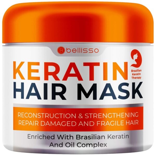 Keratin Hair Mask - Sulfate Free Hydrating Deep Conditioner Treatment for Dry, Damaged and Split Ends - Moisture for Frizzy and Curly Hair - For Women and Men - Moisturizer Care to Repair Damage - Image 2