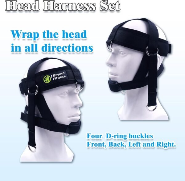 J Bryant Neck Harness Head - Weight Lifting with Resistance Tube Bands - Door Anchor Set Adjustable Neck Training Strap Exercise Equipment - Image 5