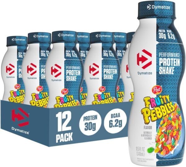 Dymatize Performance Protein Shake, Fruity Pebbles, 30g of Protein, 6.2g BCAA for Muscle Recovery, No Added Sugar, Low Fat, 24 Vitamins and Minerals, Gluten-Free, Ready to Drink, On-the-Go Snack, 11.5fl oz, 12 pack - Image 2