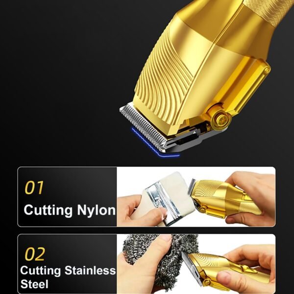 Professional Hair Clippers Kit for Men Beard Trimmers with Led Dispaly Cordless Haircut Barber Set Grooming Kit for Men Women Kid Body Pet (Gold) - Image 5