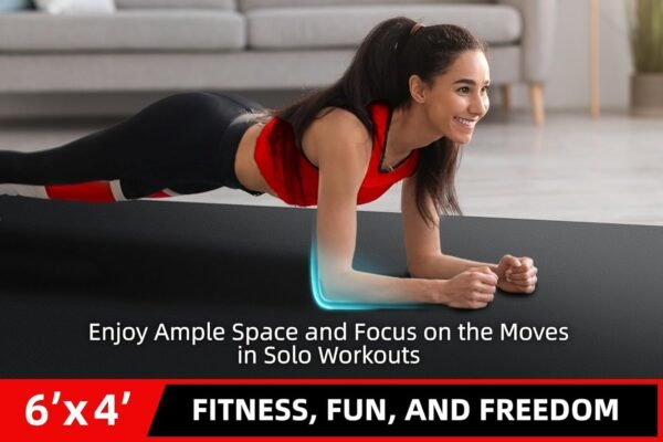 Large Exercise Mat for Home Workout,12‘x6’/10'x6'/9'x6'/8'x6'/7'x5'/6'x4' (7mm) Extra Thick Workout Mat, High-Density Gym Mat for Cardio, Jump Rope, MMA, Weights (Shoe-Friendly) - Image 7