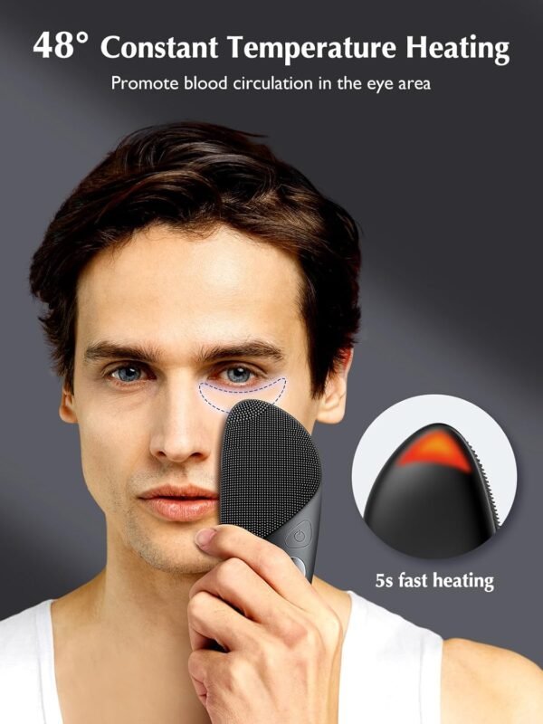 Face Scrubber Facial Cleansing Brush: COSLUS Silicone Portable Waterproof Rechargeable Face Wash Brush, 4 Cleansing Modes, Electric Face Exfoliator for Men Women Cleaning, Exfoliating, Massaging - Image 5