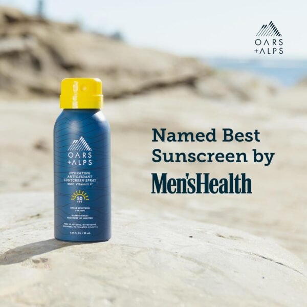Oars + Alps Hydrating SPF 50 Sunscreen Spray, Infused with Vitamin C and Antioxidants, Water and Sweat Resistant, TSA Friendly, 1.87 Oz Each, 3 Pack - Image 3