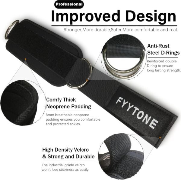 Ankle Resistance Bands with Cuffs, Women Workout for Home Gym, Glutes Exercise at Home, Ankle Strap for Cable Machines Women, Shaping The Perfect Butt. - Image 7