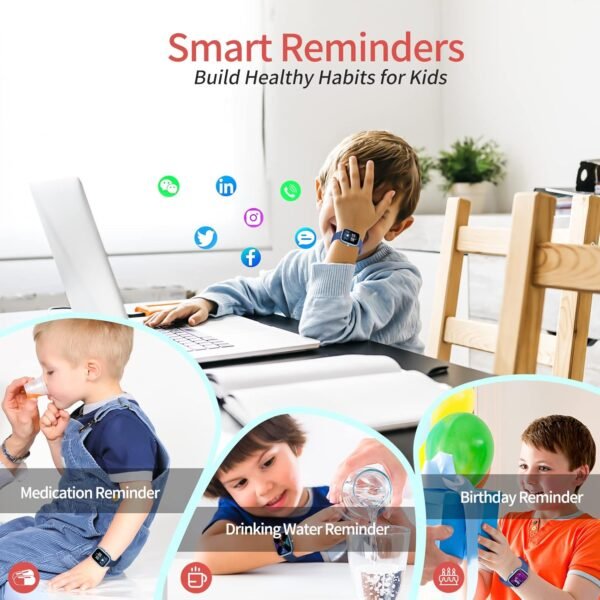 Kids Fitness Tracker Watch, IP68 Waterproof Smart Watch with 19 Sport Modes, Pedometer, Heart Rate Monitor, 19 Sports Modes, Great Gift for Kids - Image 8