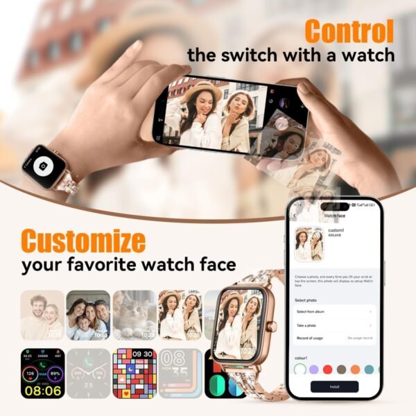 Gydom Smart Watch for Women with Diamond Jewelry Watchband, Alexa Built-in, IP68 Waterproof Fitness Tracker with Bluetooth Call, 1.8" Smartwatch with Heart Rate/SpO2/Sleep Monitor, 101+ Sports Mode - Image 9