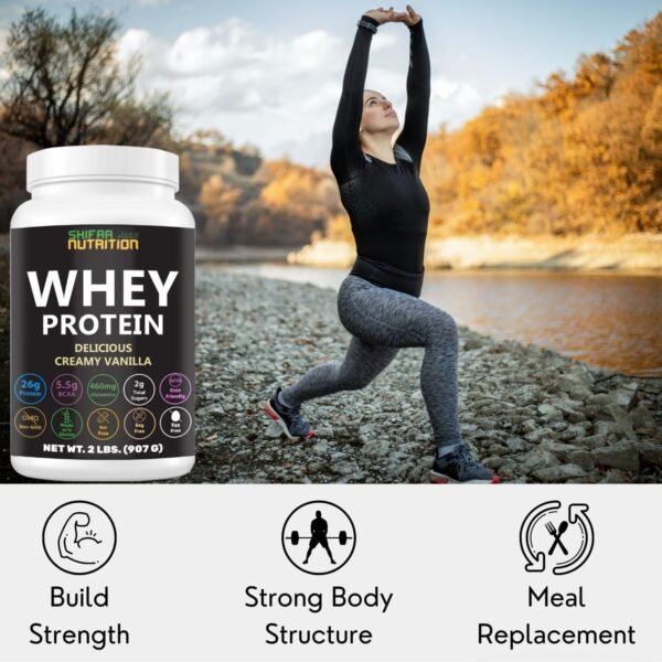 Delicious Creamy Vanilla Halal Whey Protein Powder 2Lbs | 26g Protein, 5500mg BCAAs, and 460mg Glutamine | for Recovery & Lean Muscles | Gluten-Free | Non-GMO | Keto-Friendly - Image 8