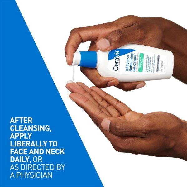 CeraVe Oil Control Moisturizing Gel-Cream, Face Moisturizer for Oily Skin, Niacinamide, Hyaluronic Acid & Oil Absorbing Technology To Rebalance Oily Skin, Non-Comedogenic, Fragrance Free & Oil-Free - Image 6