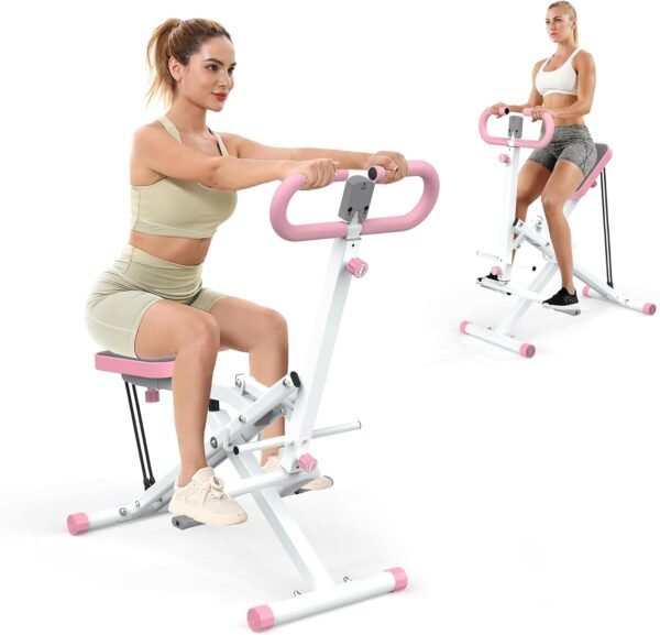Squat Machine for Home, Squat Ride / Rowing Machine with Adjustable Resistance, Foldable Exercise Equipment, Glute & Leg Cardio Workout Machine - Image 2