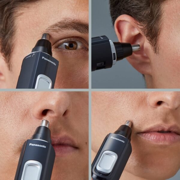 Panasonic Ear and Nose Hair Trimmer for Men with Vacuum Cleaning System, Powerful Motor and Dual-Edge Blades for Smoother Cutting, Wet/Dry – ER-GN70-K (Black) - Image 4
