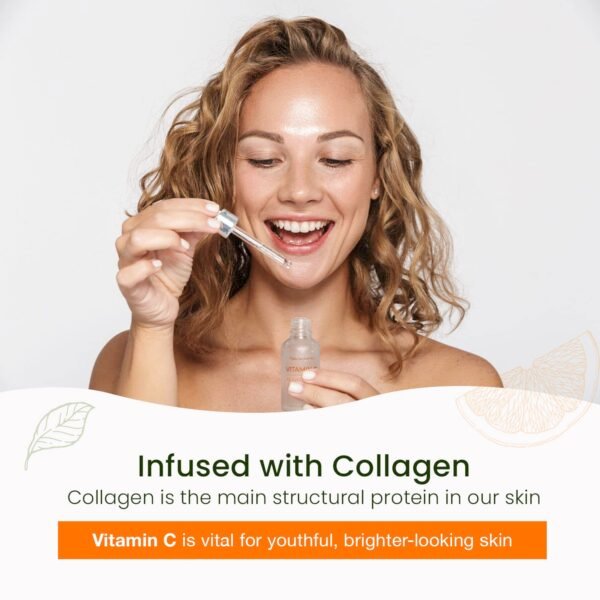 Vitamin C Serum With Collagen - Dermatologist Tested, Skin Brightening, Anti-Aging, Acne Treatment, Fades Dark Spots, Cruelty Free Korean Skin Care For All Skin Types - 1.69 oz - Image 5