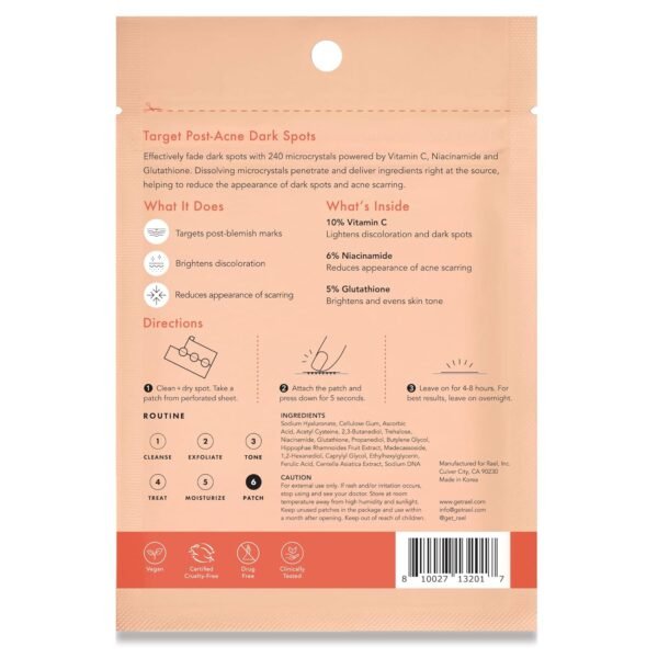 Rael Pimple Patches, Miracle Microcrystal Vitamin C Dark Spot Cover - Hydrocolloid Patch with Glutathione and Niacinamide, Treatment for Post Acne, Korean Skin Care, Vegan, Cruelty Free (9 Count) - Image 10