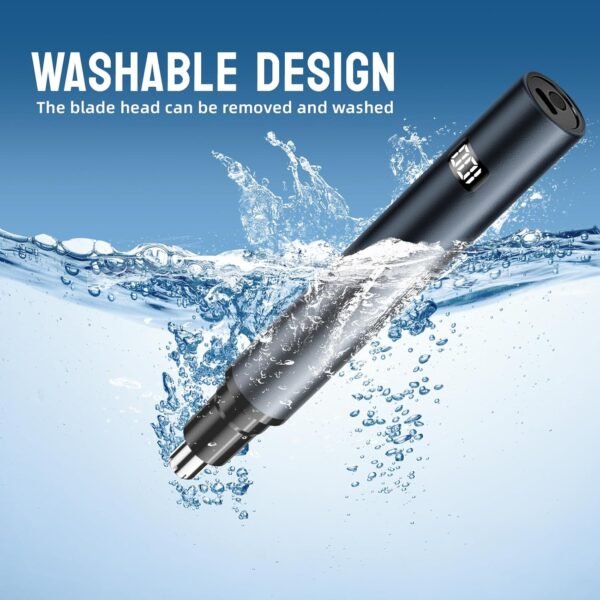 Nose Hair Trimmer for Men & Women - Professional Painless Eyebrow & Facial Hair Trimmer for Male and Female, Travel Ear and Nose Hair Clipper, USB Rechargeable Trimmers with LED Light Digital Display - Image 8