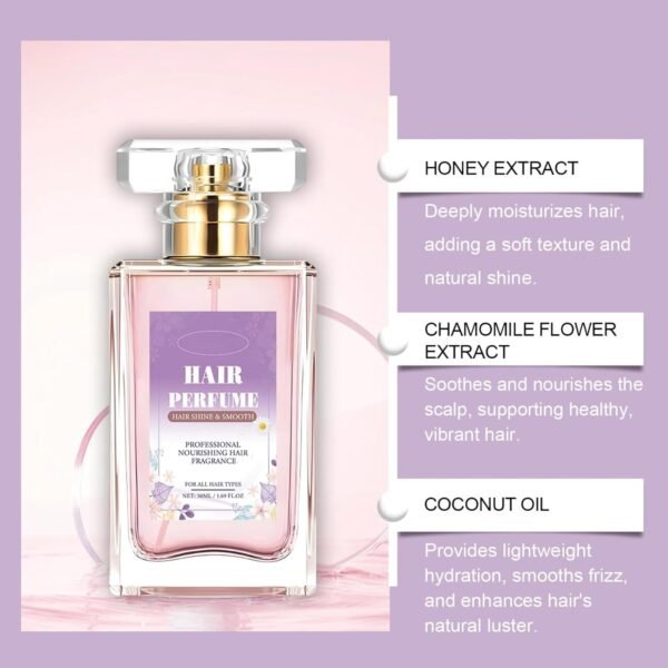 Hair Perfume, Pheromone Perfume for Women, Hair Essential Oils Perfume, Nourishing and Hydrating Hair Shine Spray, Attractive & Long-lasting Sweet Scent (1.69 Fl.oz) - Image 5