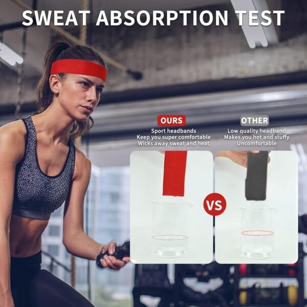 ChezMax 6PCS Moisture Wicking Headbands and Sweatbands for Men's Sports, Tennis, Basketball, Running, Working, Gym - Image 6