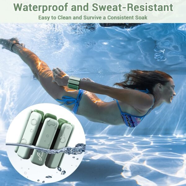 Sportneer Wrist Weights - 1 Pair (1 lb/2 lb Each) | Adjustable Wearable Weights Silicone Wrist Bangles for Women | Yoga, Dance, Barre, Pilates, Zumba, Swimming, Cardio, Aerobics, Gym - Image 5
