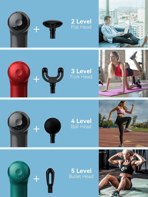 Super Mini Massage Gun, Percussion Deep Tissues Muscle Massager, Compact Sports Travel Massage Gun, Portable Handheld Massager for Office Gifts for Her, Home, Athletes - Image 5