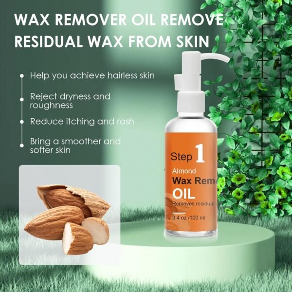 After Waxing Skin Care Kit, Almond Oil For Remove Wax Residue, Post Wax Cooling Aloe Vera Gel For Calm and Soothing Skin, 2 Bottles Hair Removal Waxing Nursing Kit for Women 3.9oz/100ml - Image 3