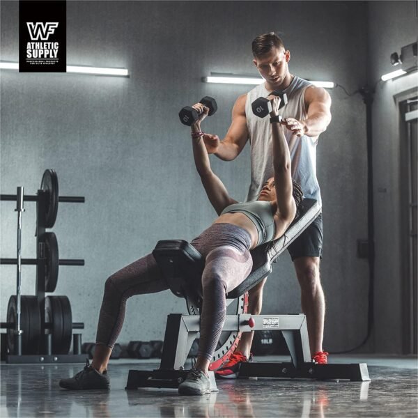 WF Athletic Supply Black Neoprene Dumbbell Set, Non-Slip & Hex Shape, Great for Muscle Toning, Strength Building & Weight Loss; Sizes, Dumbbells Only & w/Rack Options Available - Image 9